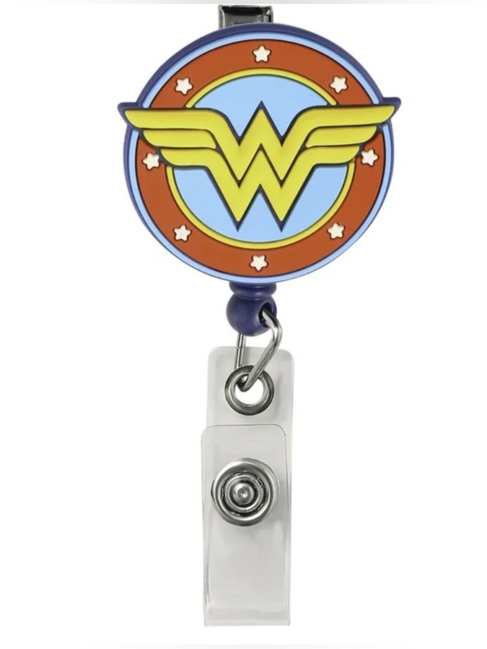 Wonder woman retractable ID card badge holder